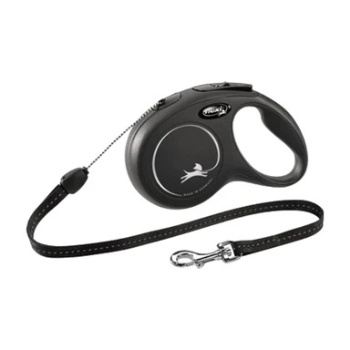 Flexi laisse rétractable Classic noire - S - 8 m