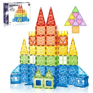 XINQIYUAN Set de construction éducatif en tuiles et billes magnétiques surface diamant 7,5 cm - 60 pièces