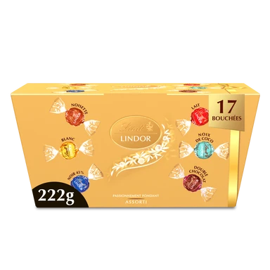 Lindt Lindor Boîte de chocolats assortis 222 g