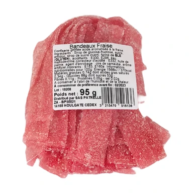 Bonbons bandeaux à la fraise - 95 g