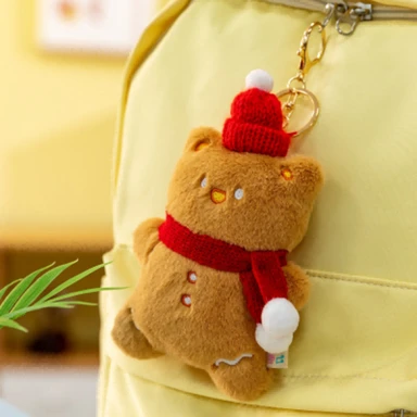 Peluche Porte-clés ours pain d'épices - 13 cm