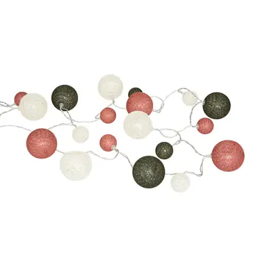 Atmosphera LED-slinger met timer - 20 ballen, warm wit