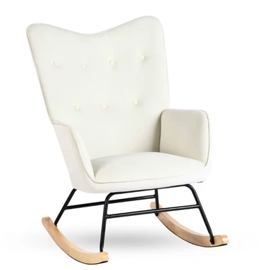 Fauteuil à Bascule en Velours Beige Urban