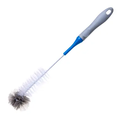 Brosse de nettoyage pour bouteille bleue de 36 cm, diamètre des poils de 21 mm, avec manche en plastique PP