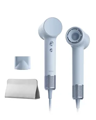 Laifen Mini sèche-cheveux, ions négatifs, moteur brushless 110 000 tr/min, séchage rapide, silencieux, bleu