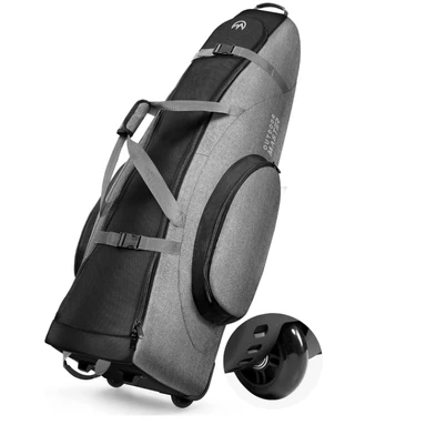 OutdoorMaster Sac de voyage pour clubs de golf avec roulettes, version renforcée - Gris
