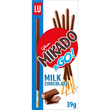 LU Mikado & Go! Bâtonnets de biscuits nappés au chocolat au lait - 39 g