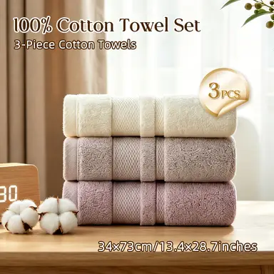 Lebonsoir Set van 3 kwaliteits-handdoeken, 35 x 75 cm, 100% katoen, zacht en absorberend, modern, hoogwaardig design, wit, roze, koffiekleur