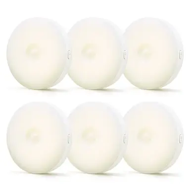 VIVREAL Lot de 6 veilleuses de nuit LED avec capteur de mouvement sans fil et rechargeables