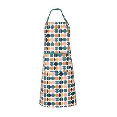 Dexam Retro Stippen Schort 100% Katoen Teal/Perzik