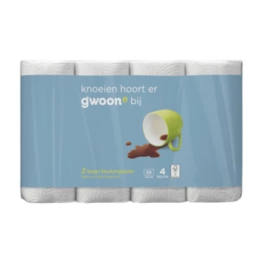 G'woon 2-laags keukenpapier, 4 rollen