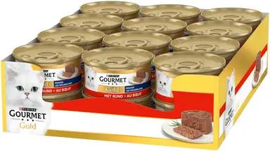 Gourmet Pâtée pour chat, mousse de bœuf, 24 x 85 g