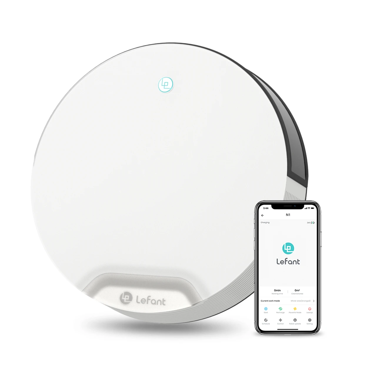 LEFANT N1 Aspirateur robot avec télécommande, silencieux, auto-recharge, puissance d’aspiration de 4500 Pa, recharge automatique, version sans Wi-Fi, idéal pour les poils d’animaux sur sols durs et tapis image 0