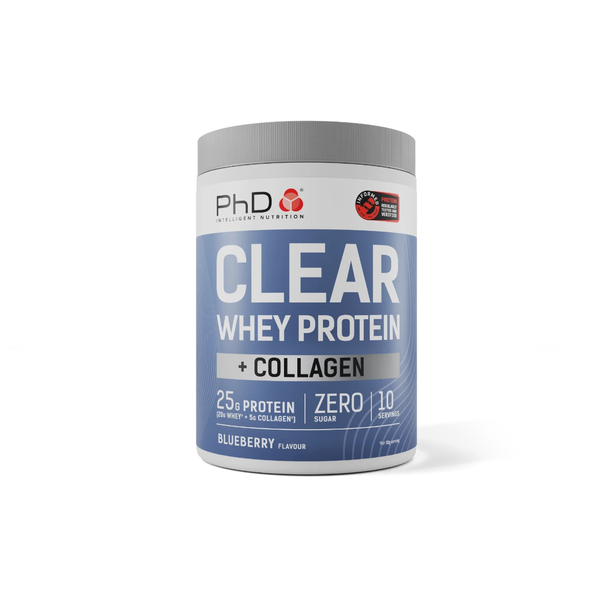 PhD Clear Whey + Collagen Beauty Support Powder Blueberry Flavour - 300g image 0
