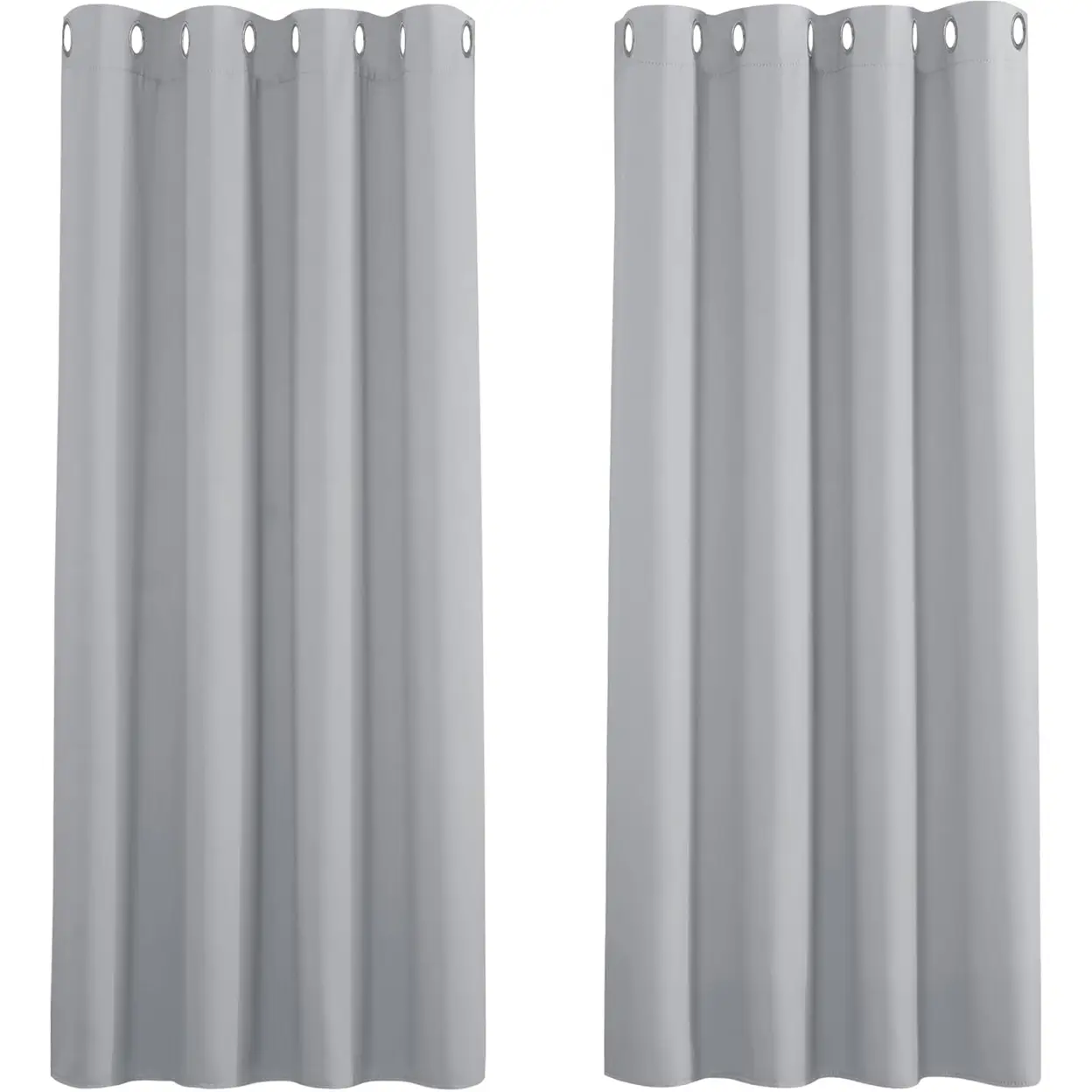 PONY DANCE Rideaux occultants à œillets, Largeur 117 x Hauteur 137 cm, Lot de 2 panneaux, gris argenté image 0