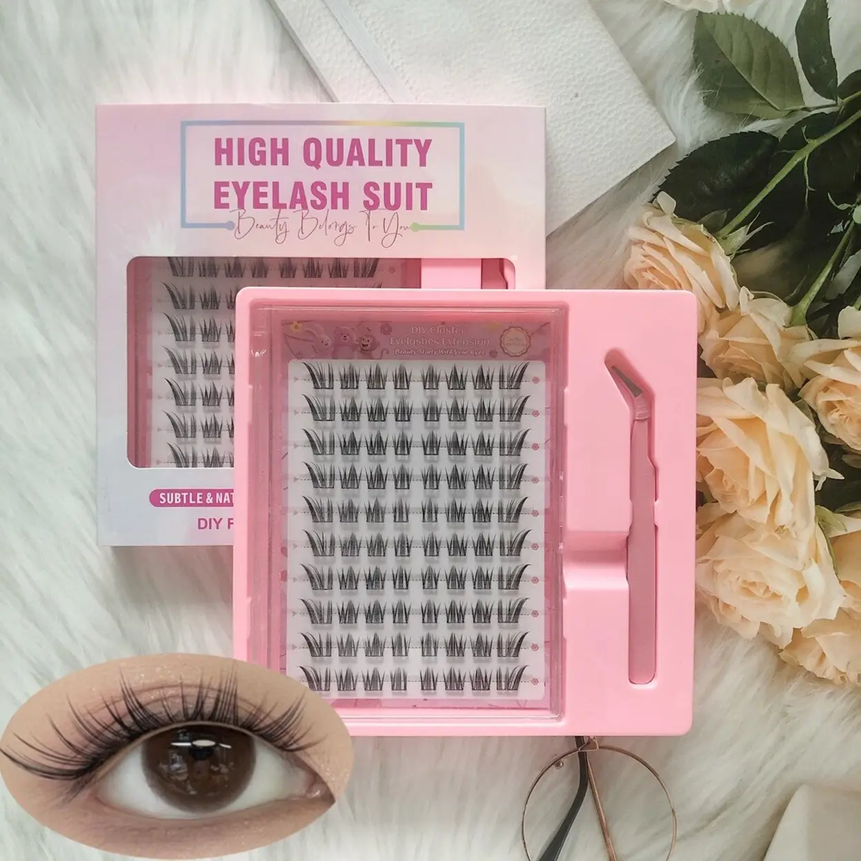 MeoMagic F62 Kit d'extensions de cils pré-collées avec pinces - 120 pièces image 0