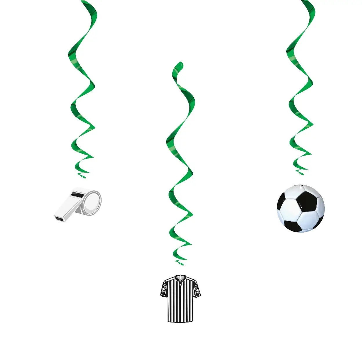 Unique Hanging Swirl Football Decorations, 3 pack image 0