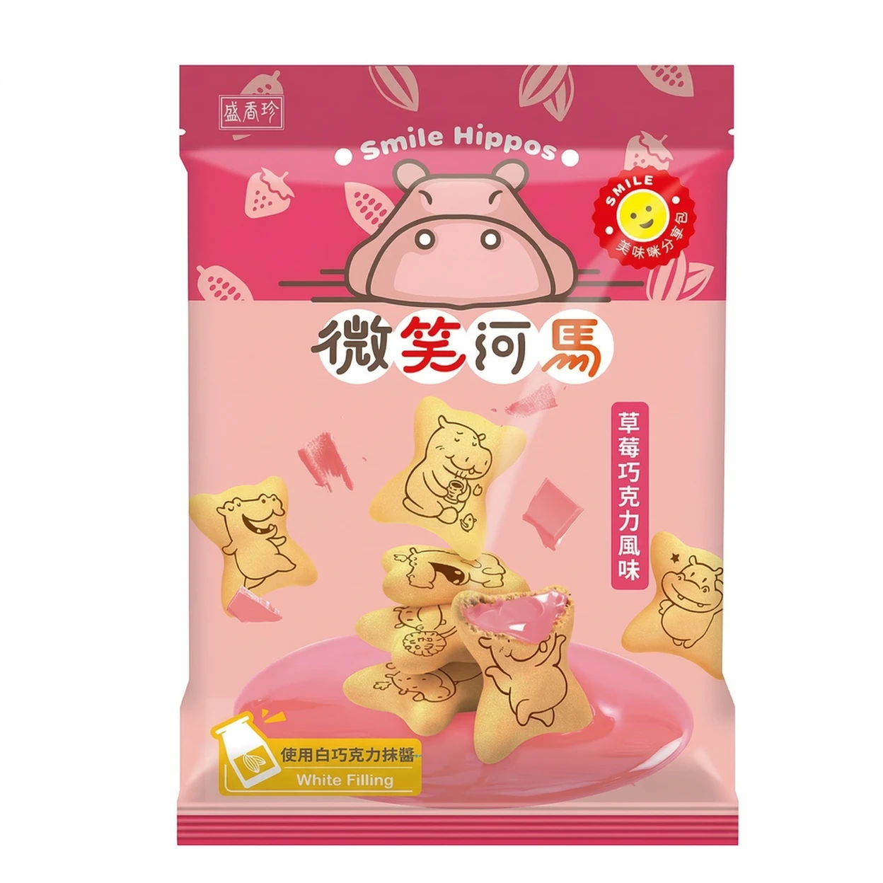 Triko Smile Hippos Biscuits Strawberry Flavour 60g image 0