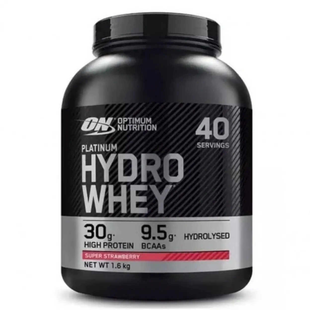 Optimum Nutrition Platinum Hydrowhey Protéine Whey hydrolysée en poudre, Super Fraise 1,6 kg (40 portions) image 0