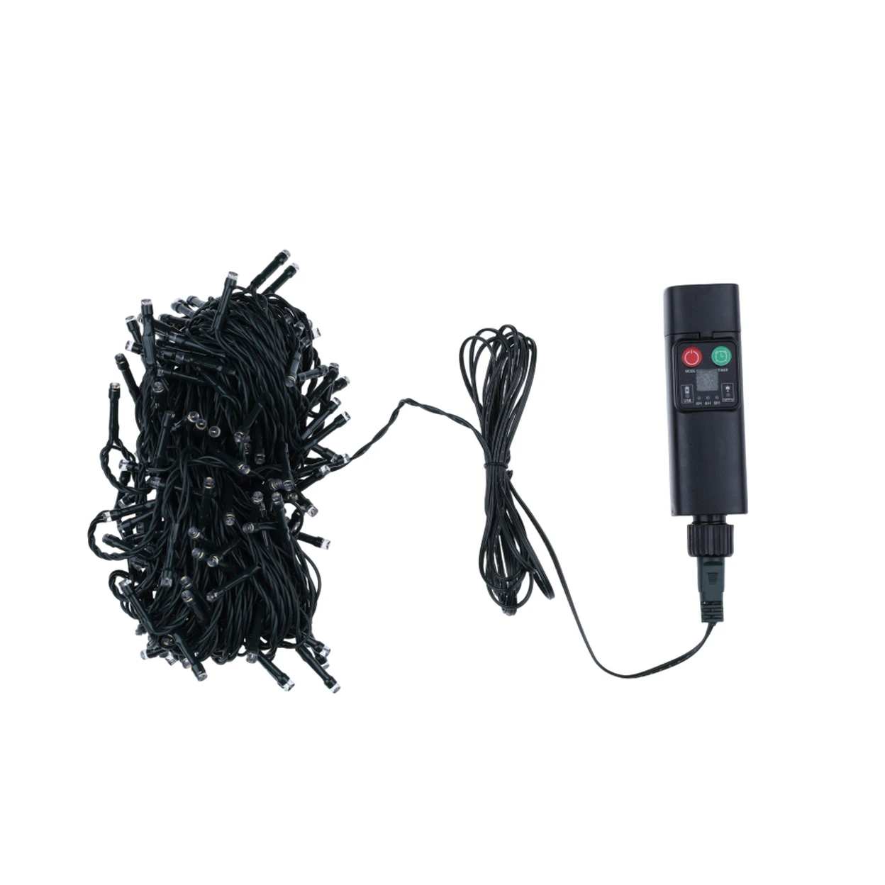 20 mètres 200 lumières, guirlande de lumières LED 3 fils 24V, batterie lithium 18650 1200 mAh, temporisation à trois vitesses, clignotement à huit fonctions, avec télécommande, recharge USB, blanc chaud. image 0