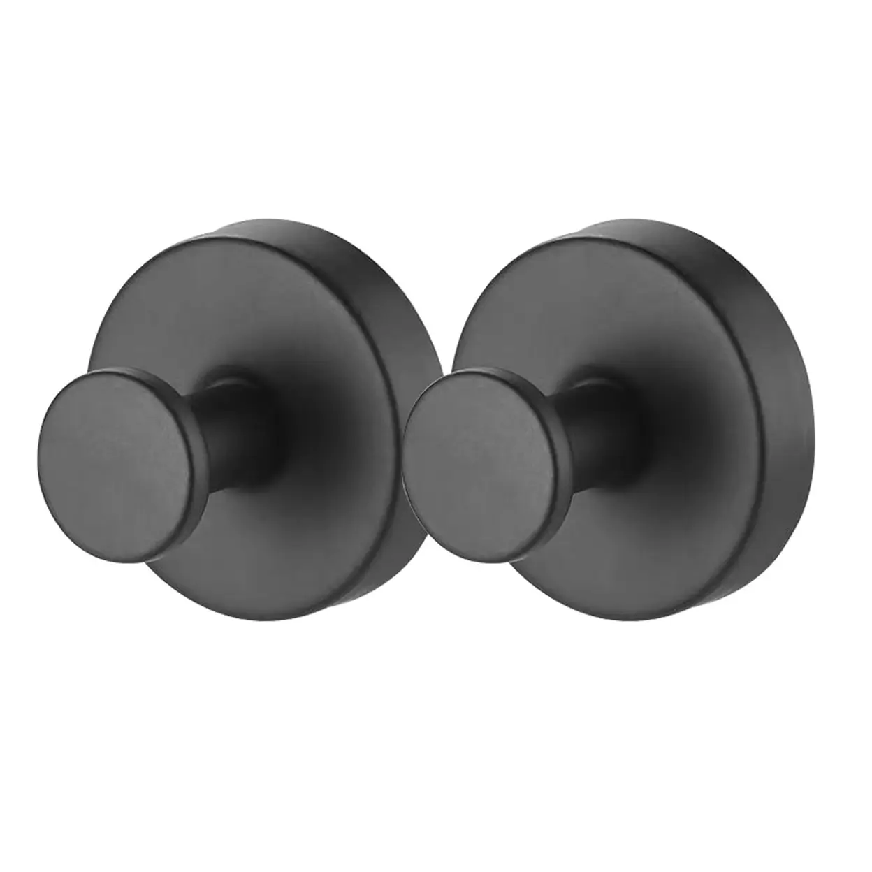 JORDAN&JUDY 2-Pack Black Suction Cup Hooks, Multi-Purpose, Stylish & Functional image 0
