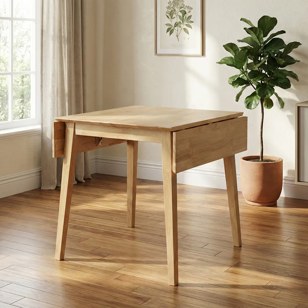 Dining Table Hanover Rectangle Extendable Drop Leaf Oak 76x61-97cm image 0