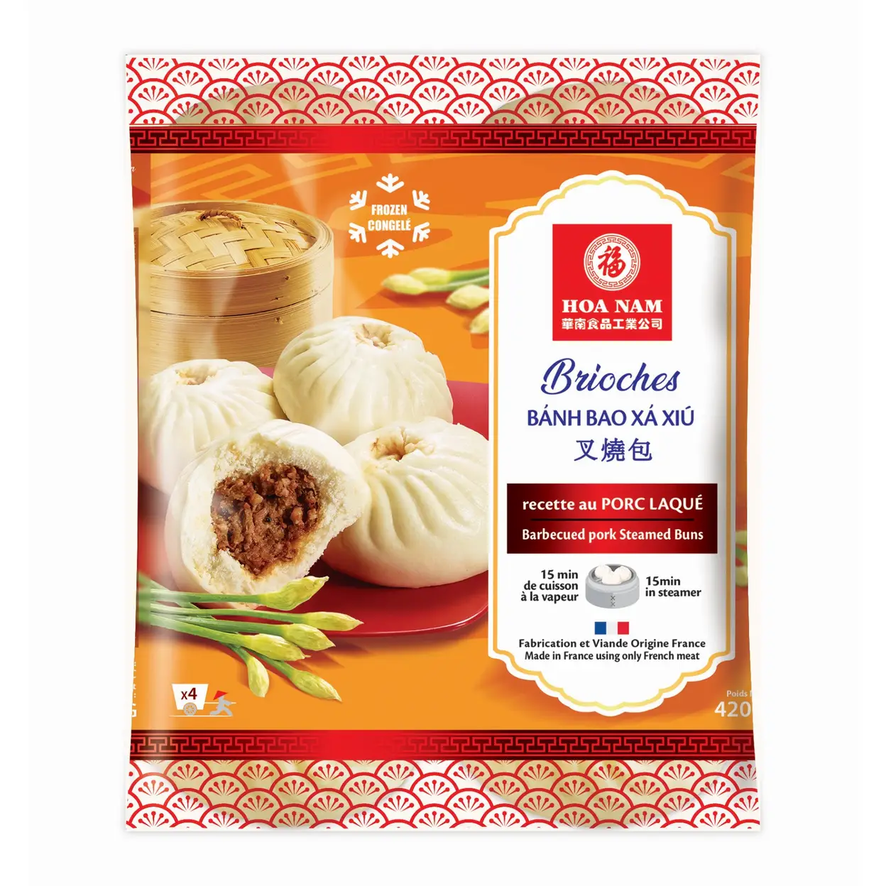 HOA NAM Brioches au porc laqué 4 pièces 420g image 0