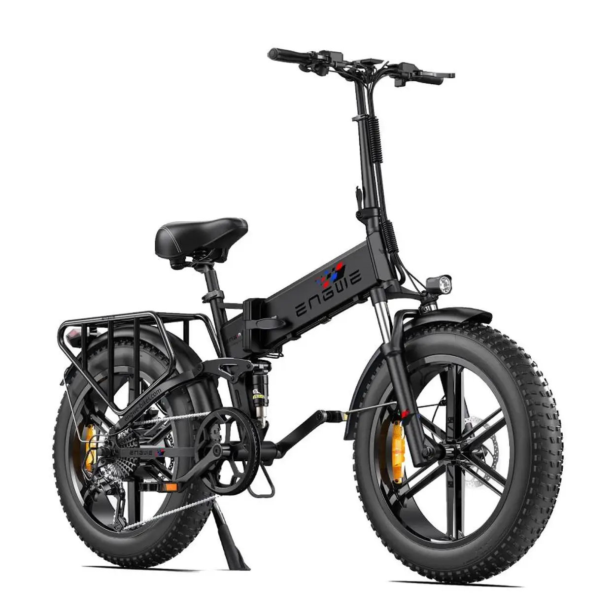 ENGWE-ENGINE X folding E-bike, 250W motor, 20x4.0 inch fat tire E-Mountain bike, adult electric bicycle,ebike ENGINE X(black) image 0