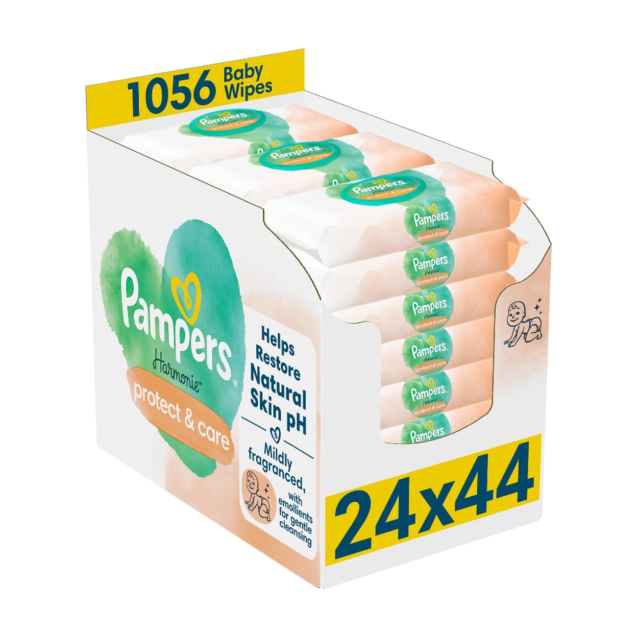 Pampers Harmonie Protect & Care 24x44, 1056 lingettes bébé image 0