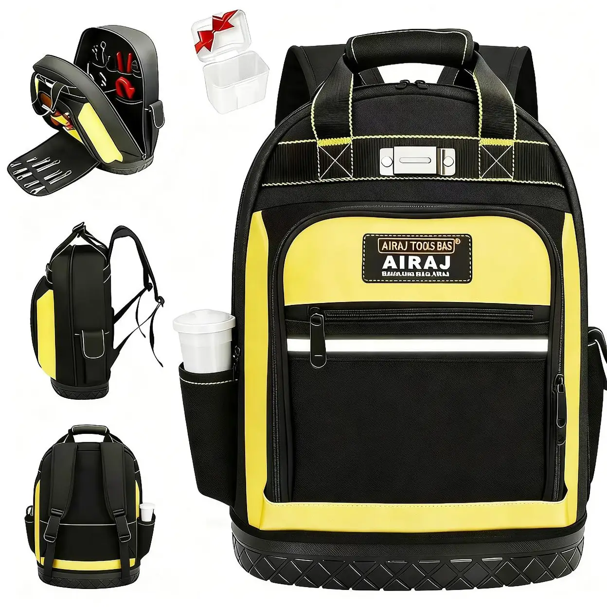 AIRAJ Heavy Duty Tool Backpack with ABS Rubber Base, 43*38*20 cm image 0