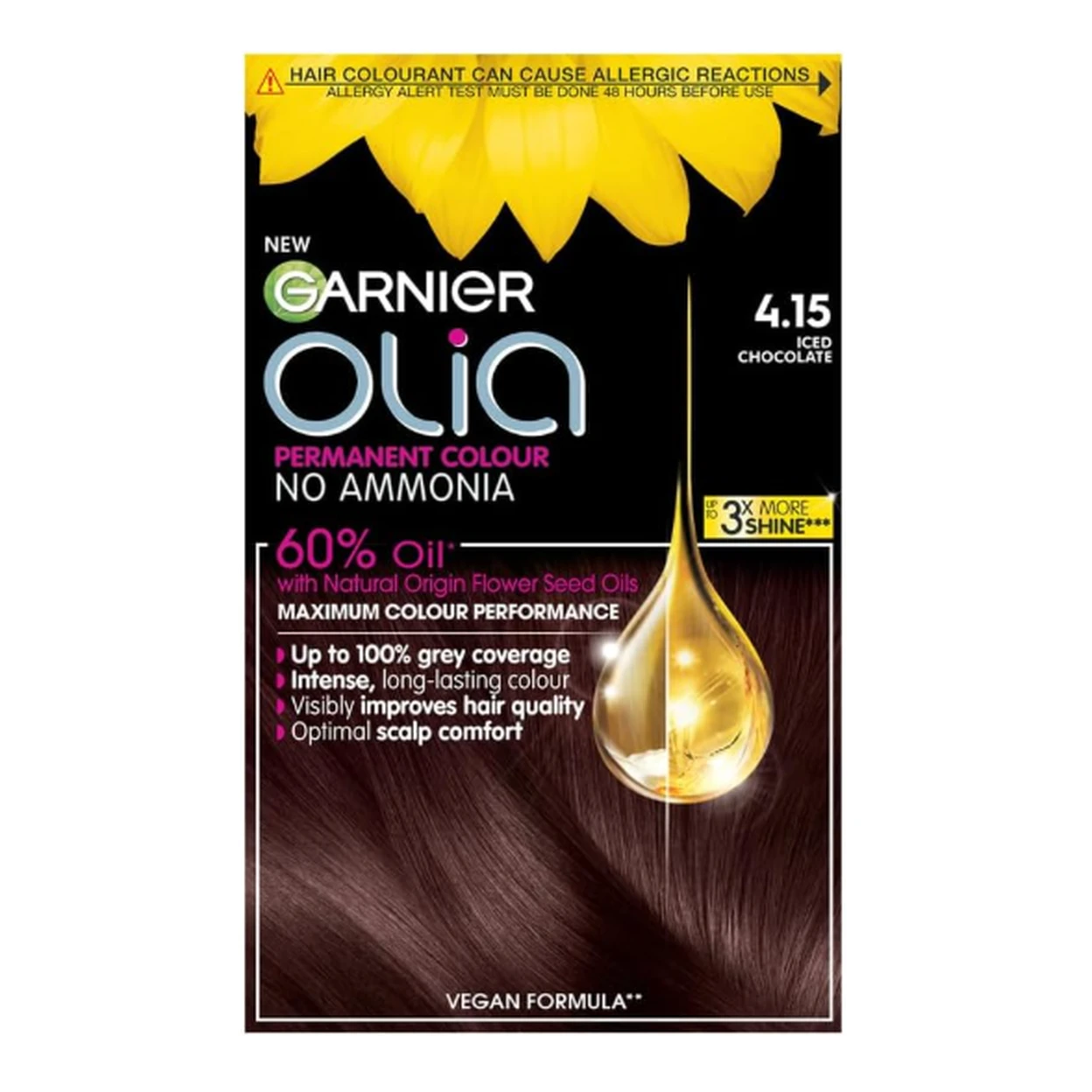 Garnier Olia Brown Permanent Hair Dye 4.15 Iced Chocolate image 0
