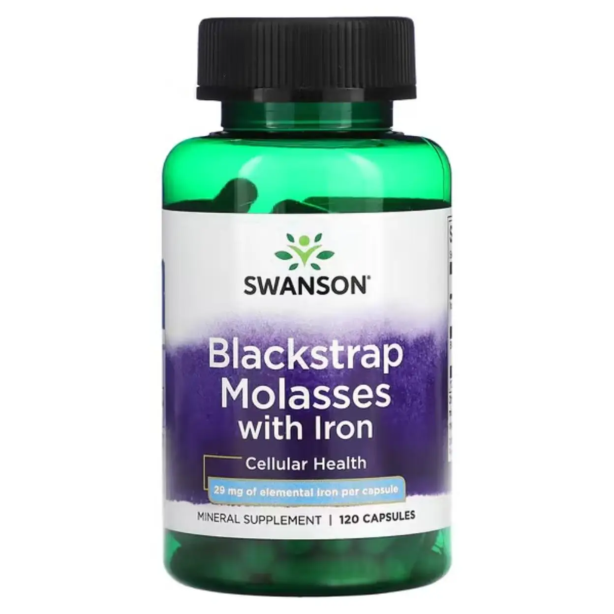 Swanson Blackstrap Molasses + Iron Iron Health 29mg Energy Support Capsules - 120 Capsules image 0
