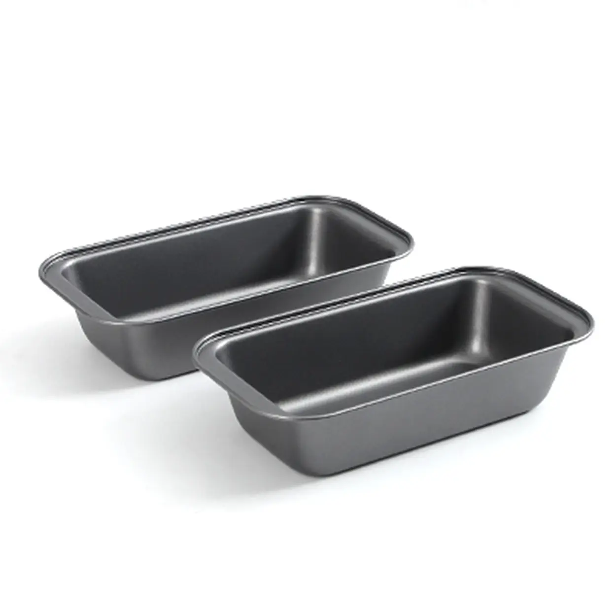 Série de Moules à Gâteau en Acier au Carbone PURECOOK | Gris | Ensemble de 2 Moules à Pain Carrés Antiadhésifs image 0