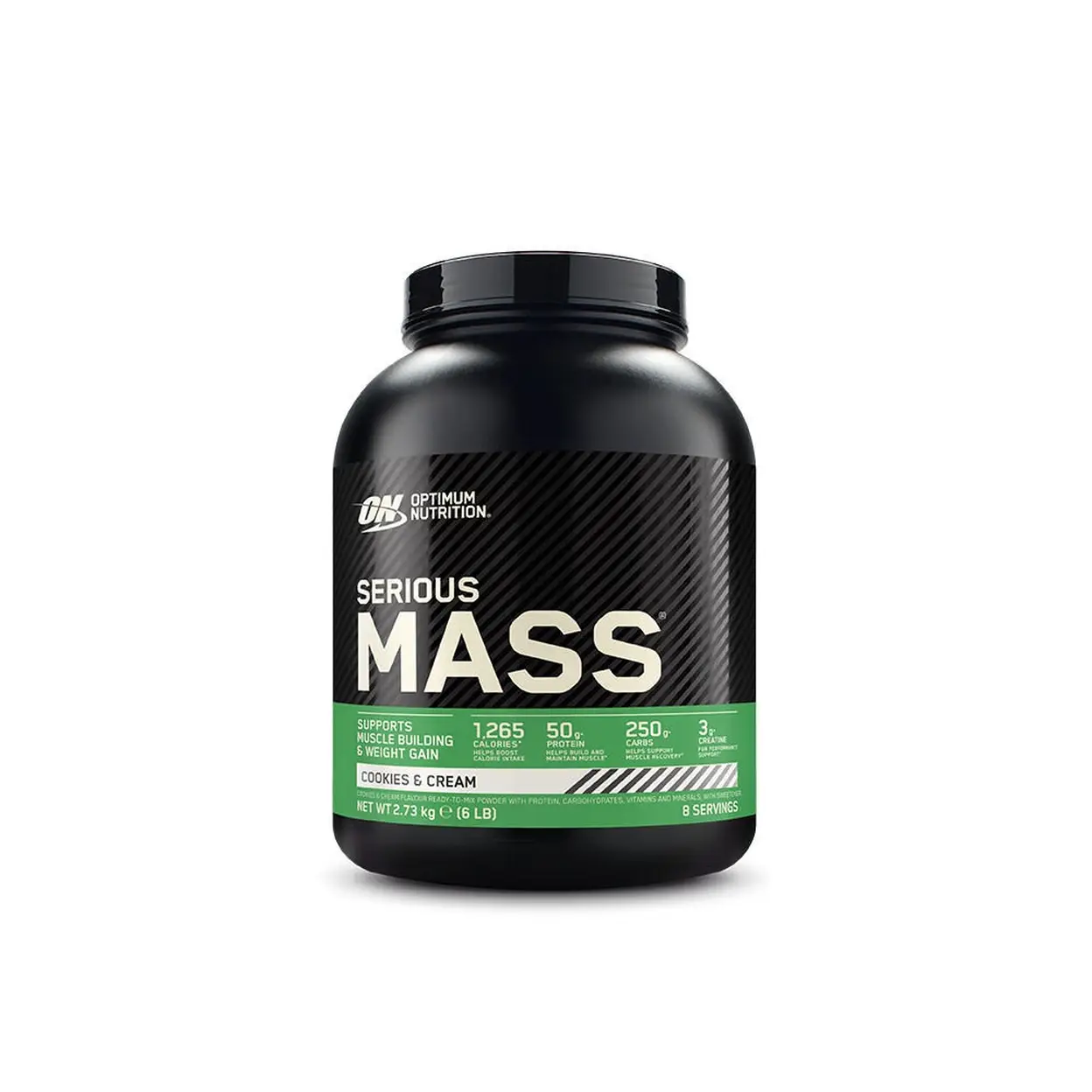 Optimum Nutrition Serious Mass Poudre protéinée pour prise de masse, Cookies & Cream, 2,73 kg (8 portions) image 0