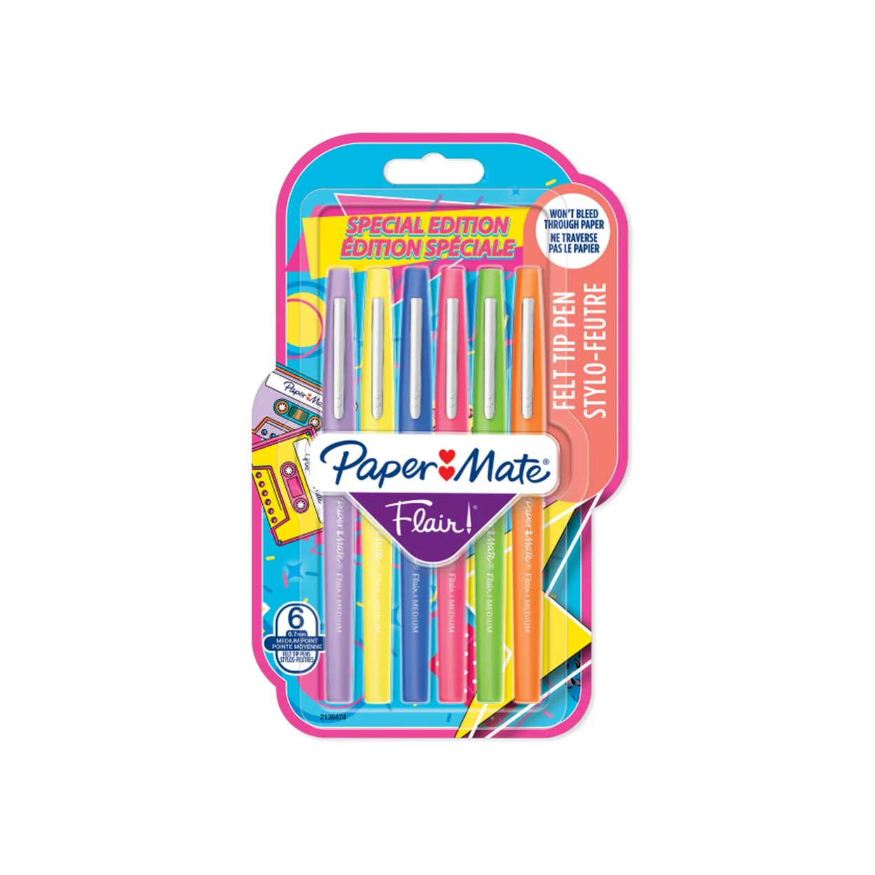 Paper Mate Flair Lot de 6 feutres de couleurs rétro assorties image 0