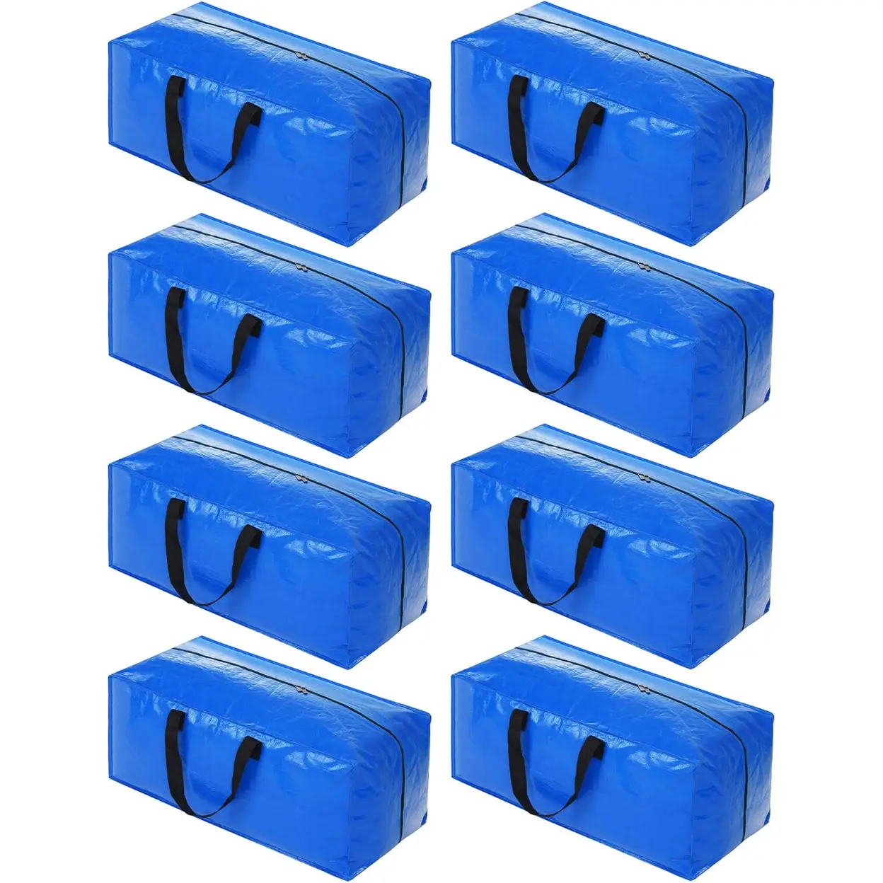 Storage bags with lids, 8-pack, heavy-duty moving cardboard box, large size with zipper and handles, suitable for clothing storage, moving, camping, storing bedding, etc.,73*34*37cm image 0