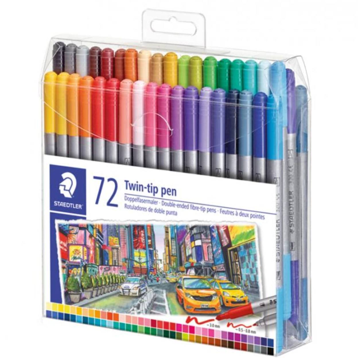 STAEDTLER - 72 marqueurs à double pointe en fibre, édition voyage, couleurs assorties. image 0
