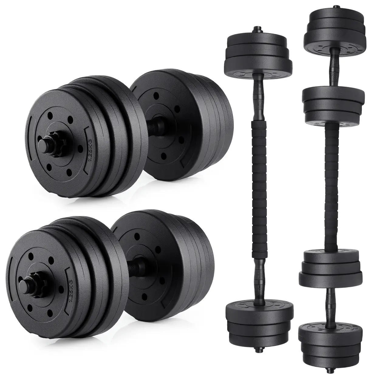 20KG Adjustable Dumbbells Barbell Set, Home Gym Free Weights for Full Body Training image 0