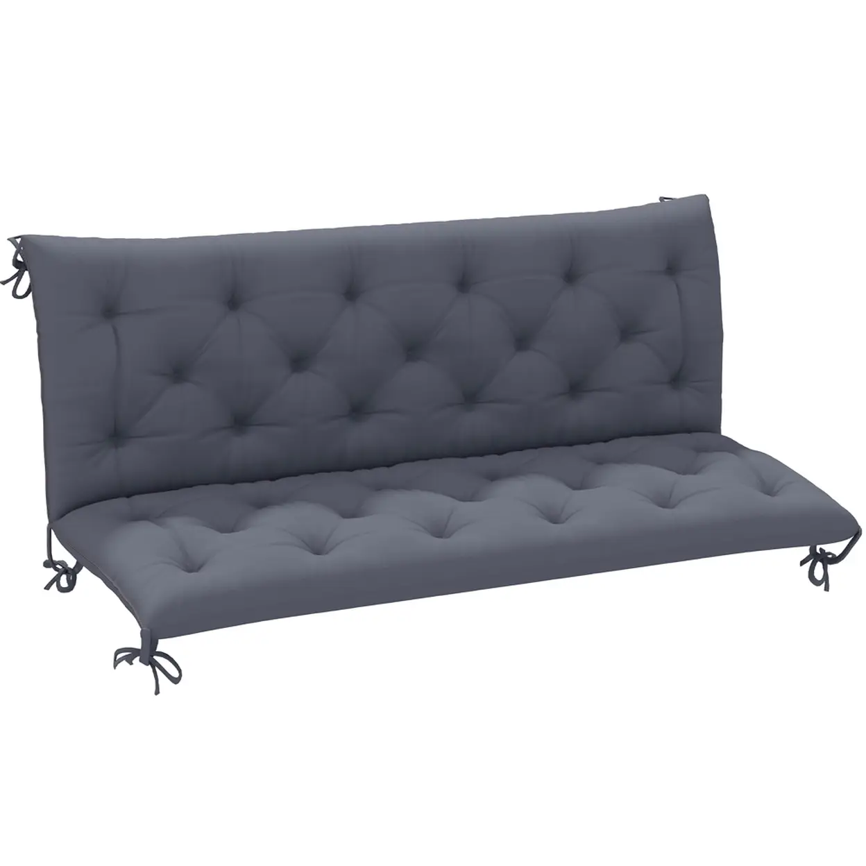 Outsunny Coussin de banc matelas assise dossier pour banc de jardin coussin balancelle canapé 3 places grand confort 150 x 98 x 8 cm gris image 0