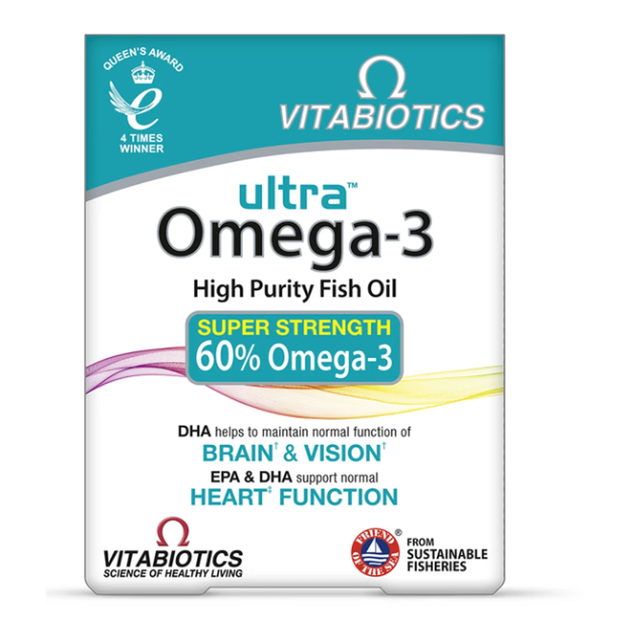 Vitabiotics Ultra Omega-3 High Purity Fish Daily Wellness Support Oil - 60 Capsules image 0