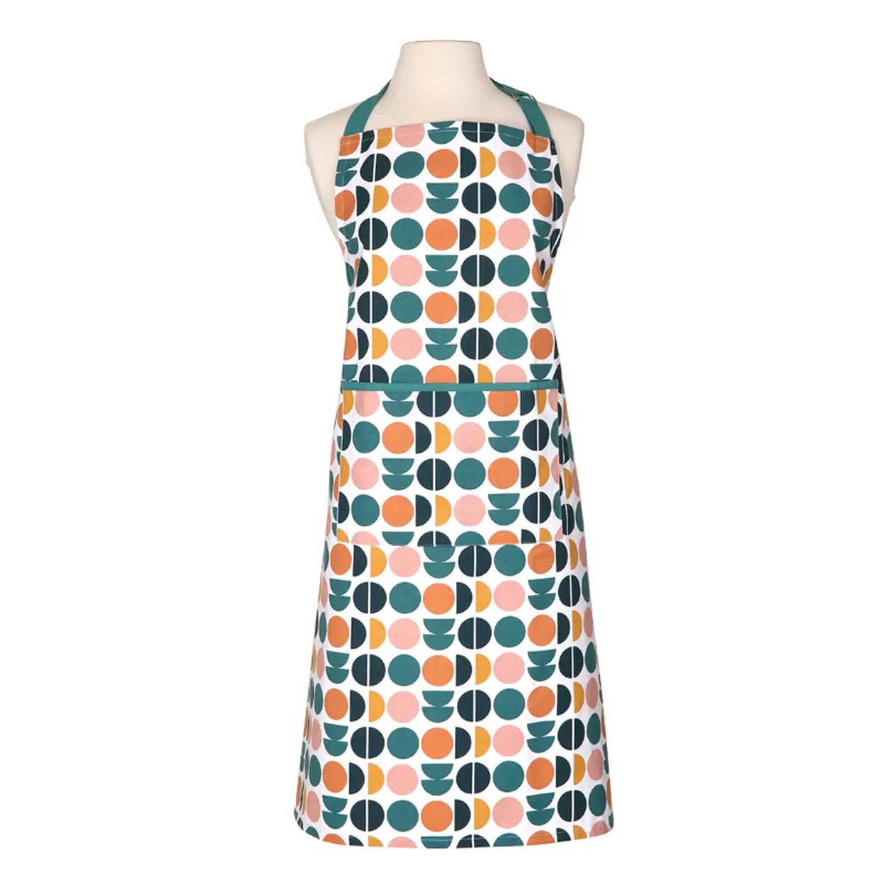 Dexam Apron Retro Spot 100% Cotton Cotton Teal/Peach image 0