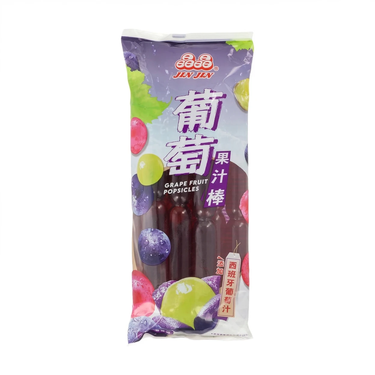 Jin Jin Grape Fruit Popsicles With sweeteners 85g x 8 image 0