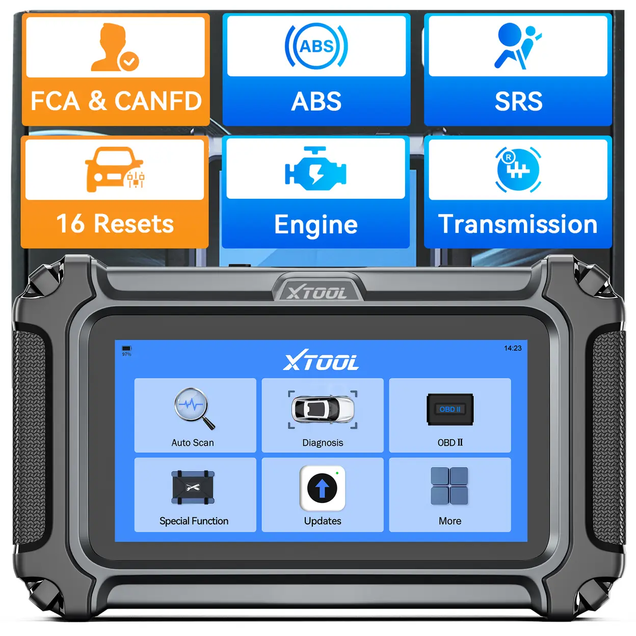 XTOOL D5 Car Code Reader and Reset Tool, Engine ABS SRS Transmission Car Diagnostic Tool with EPB Service, ABS Bleed, Throttle Relearn, Clear Check Engine Light Code Reader with 10 Resets, Free Update image 0