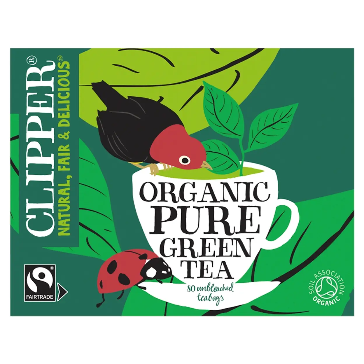 Clipper Organic Pure green Tea 80 Unbleached Bags 160g image 0