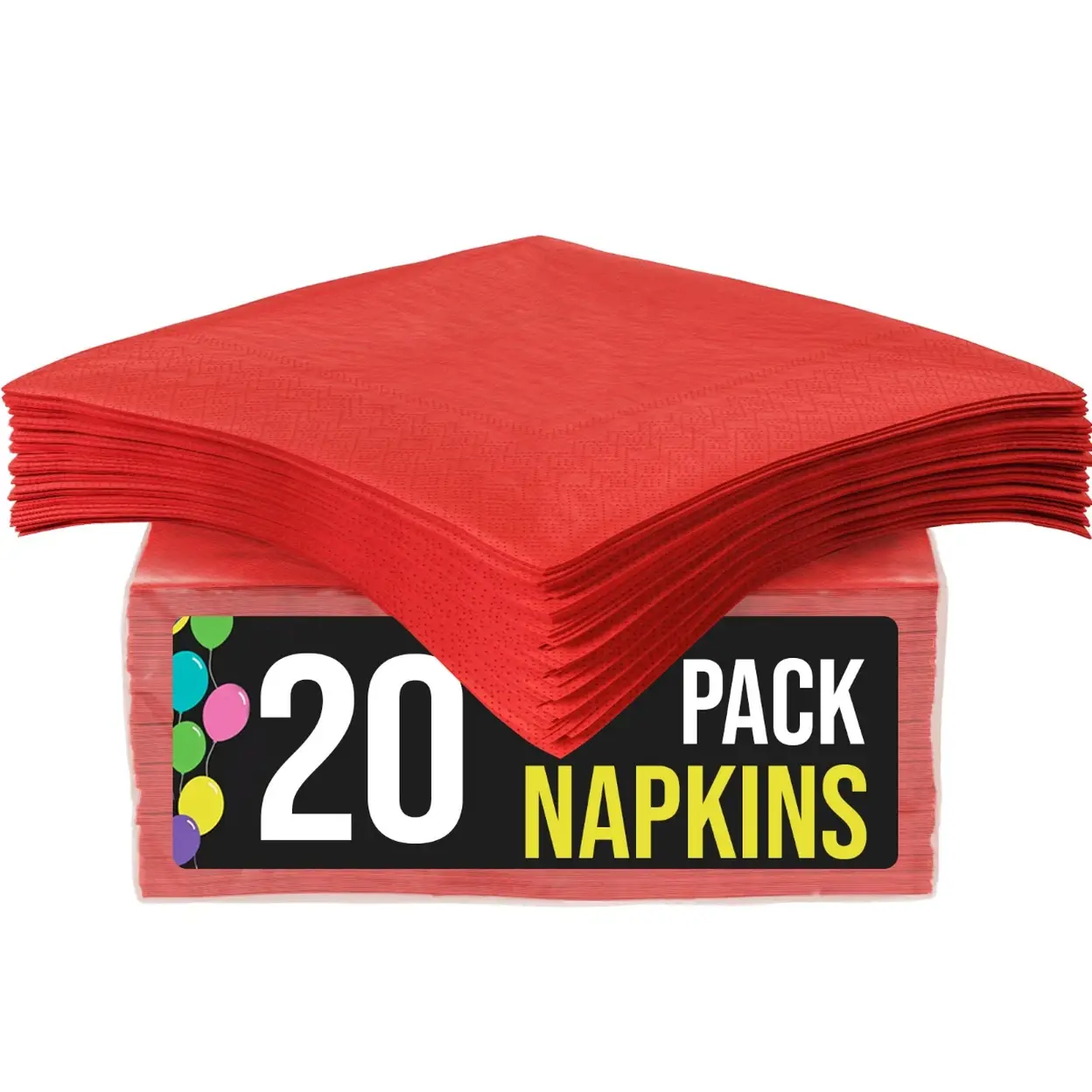 Unique Party Lunch Napkins, Red, 20 Pack image 0
