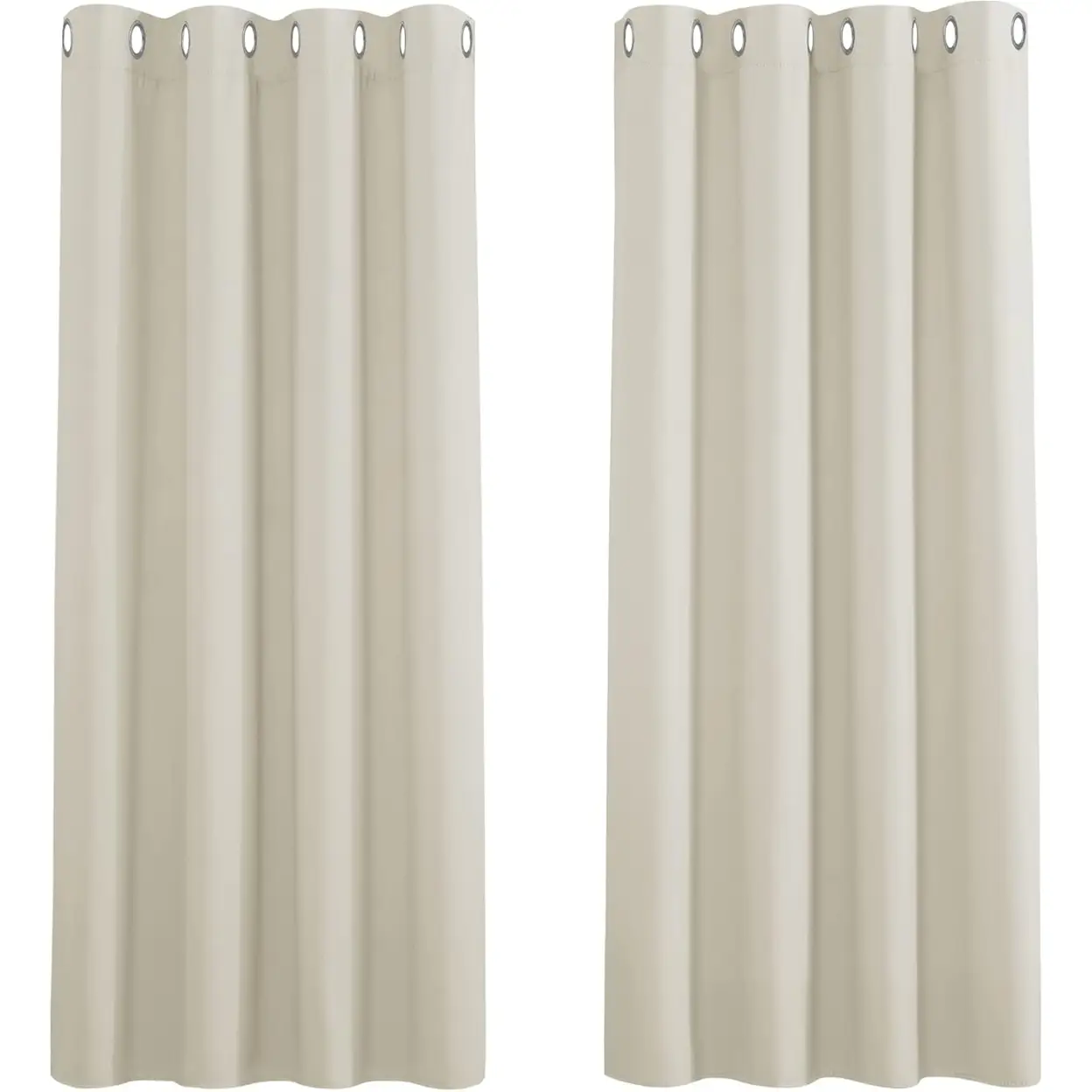 PONY DANCE Rideaux thermiques à œillets, 117 x 137 cm, lot de 2 panneaux, beige clair image 0