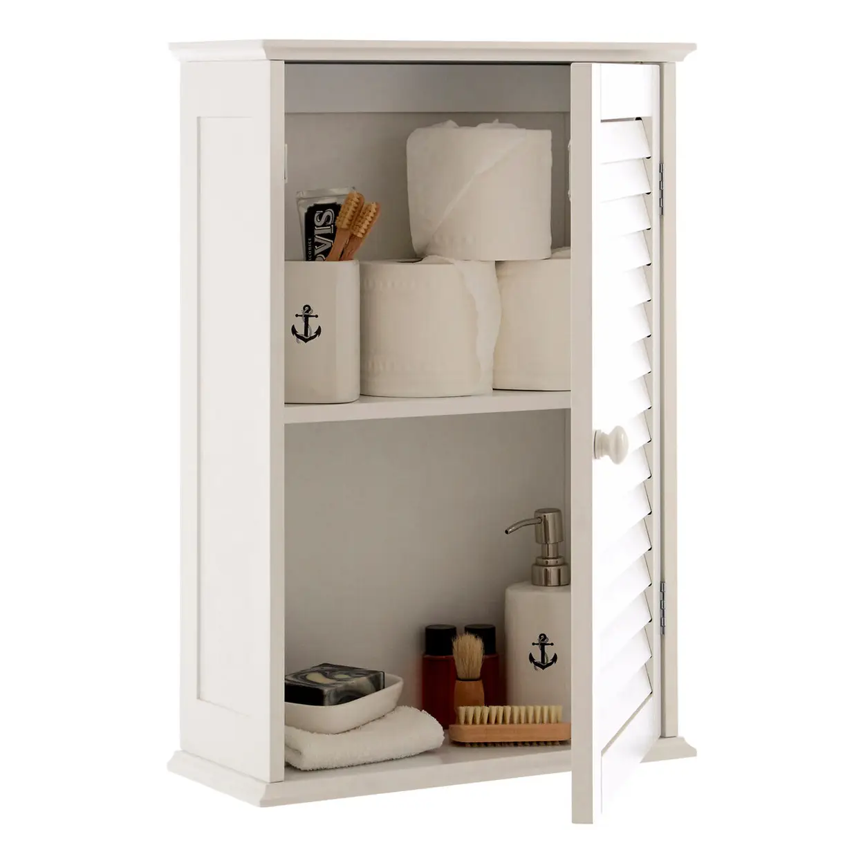Maison by Premier Shutter White Wood Wall Cabinet image 0