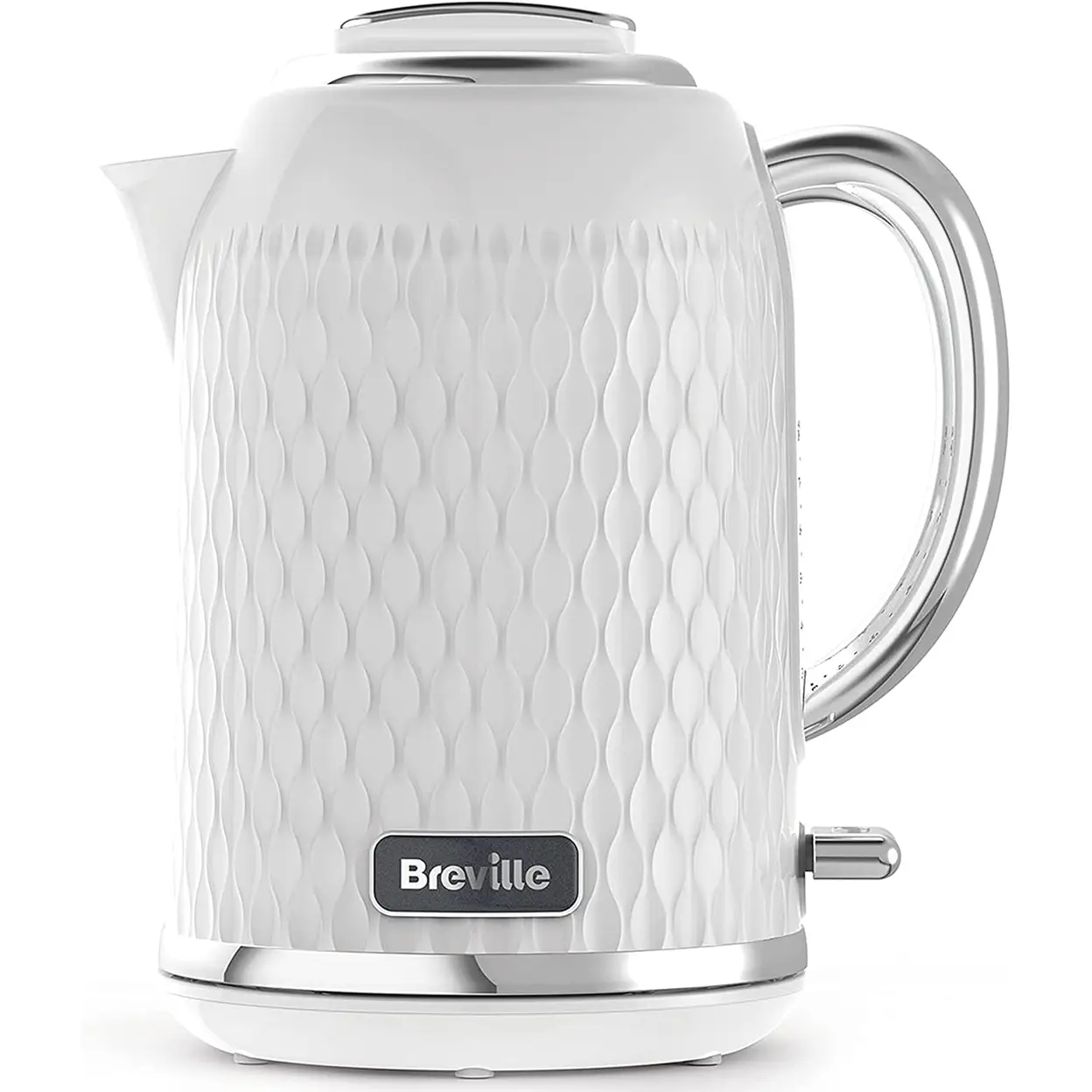Breville Curve Electric Kettle, 1.7L, 3KW Fast Boil, Textured, White & Chrome - VKT117 image 0
