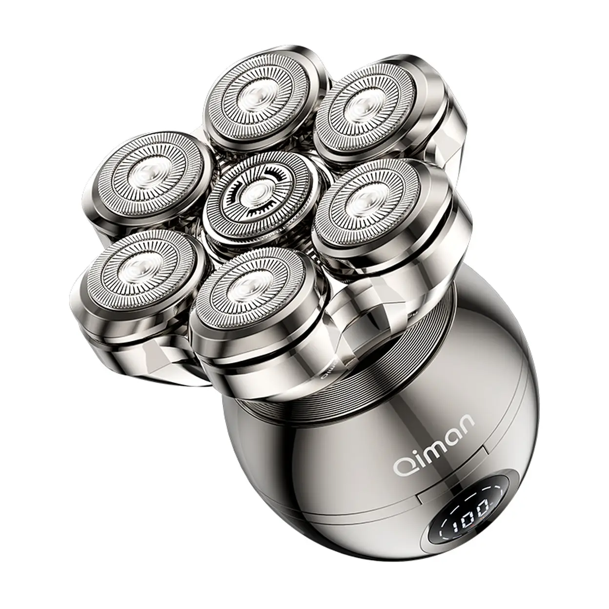 Qiman 8009 Rasoir à 7 têtes avec écran LED intelligent et base de recharge image 0