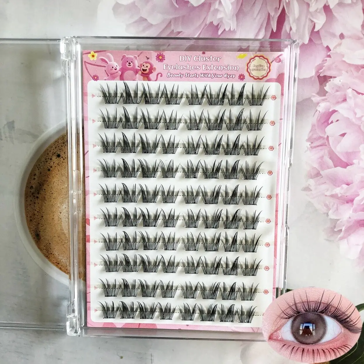 MeoMagic Extensions de cils pré-collées (pinceaux à cils non inclus) - 10 lignes - 120 pièces - F60 image 0